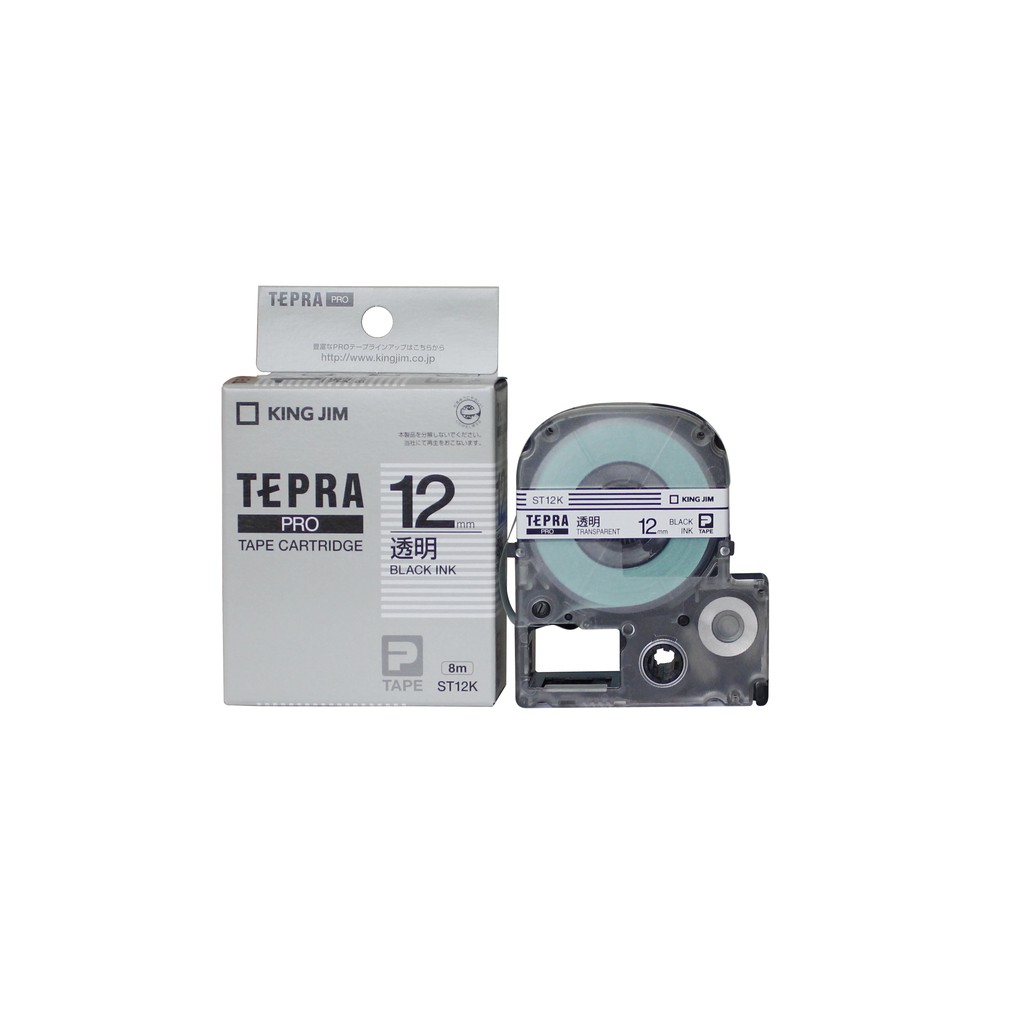 Băng mực in nhãn Tepra 12mm dùng cho các dòng máy King Jim Tepra Pro SR-R170V / SR530 / SR970 / SR5900P /SR7900P