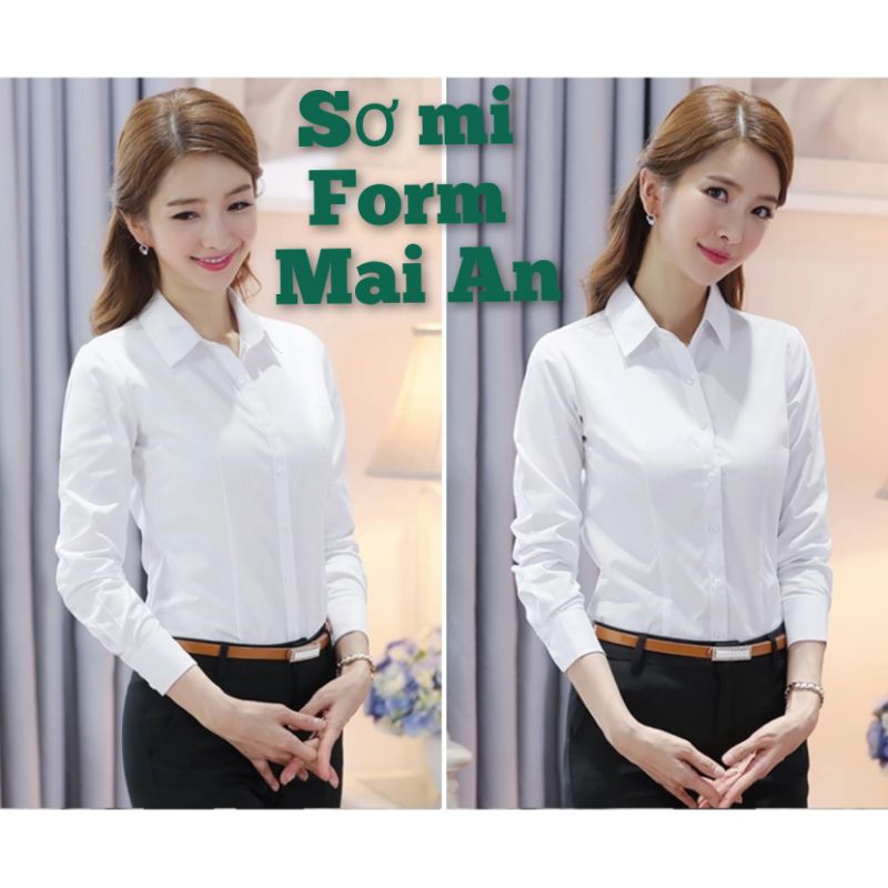 áo sơ mi nữ công sở tay dài MAI AN nhiều màu hàng cao cấp form nhỏ hỗ trợ đổi trả thoải mái