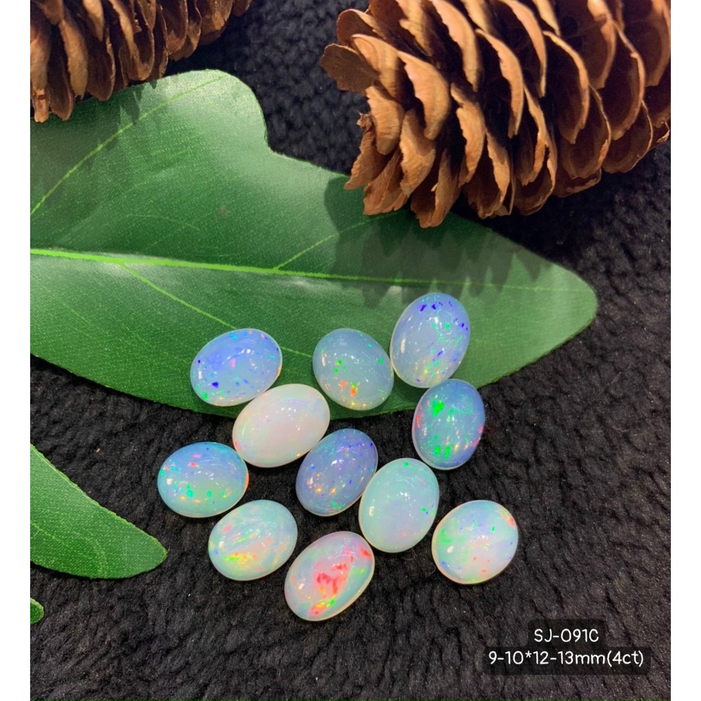 Mặt Đá Opal Màu Lắp Lánh Khỏi Chê Size Nhỏ OVAL 9*12mm-11*15mm