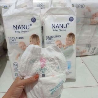 50 miếng Bỉm quần Nanu Baby đủ size M,L,XL,XXL,XXL cho bé từ (6_23kg)