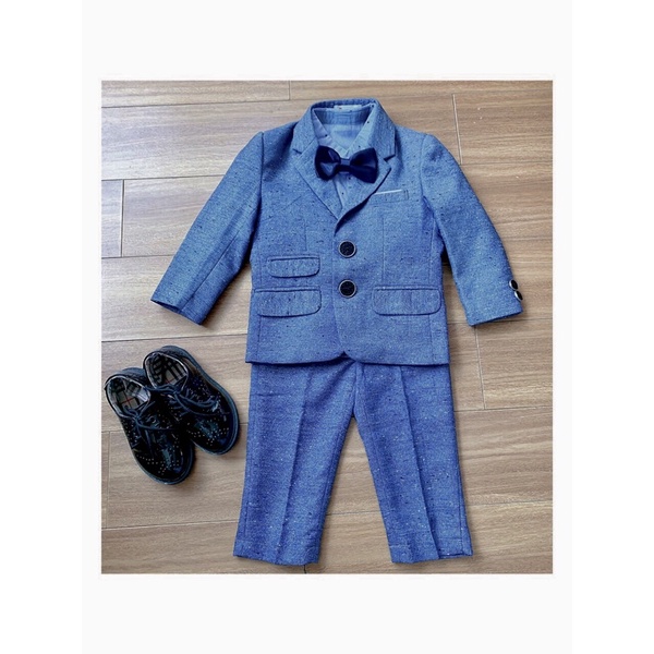 Bộ vest xanh cao cấp cho bé trai(15-22kg) ảnh thật+ video