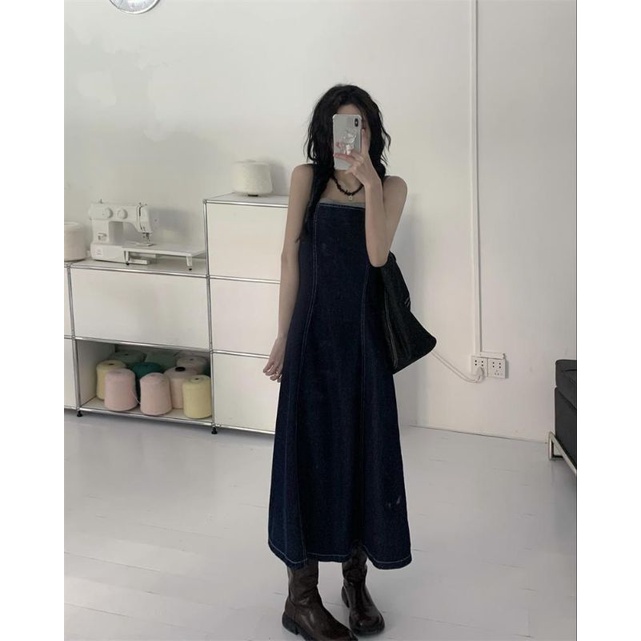 Yếm jean dáng xoè dài taobao order