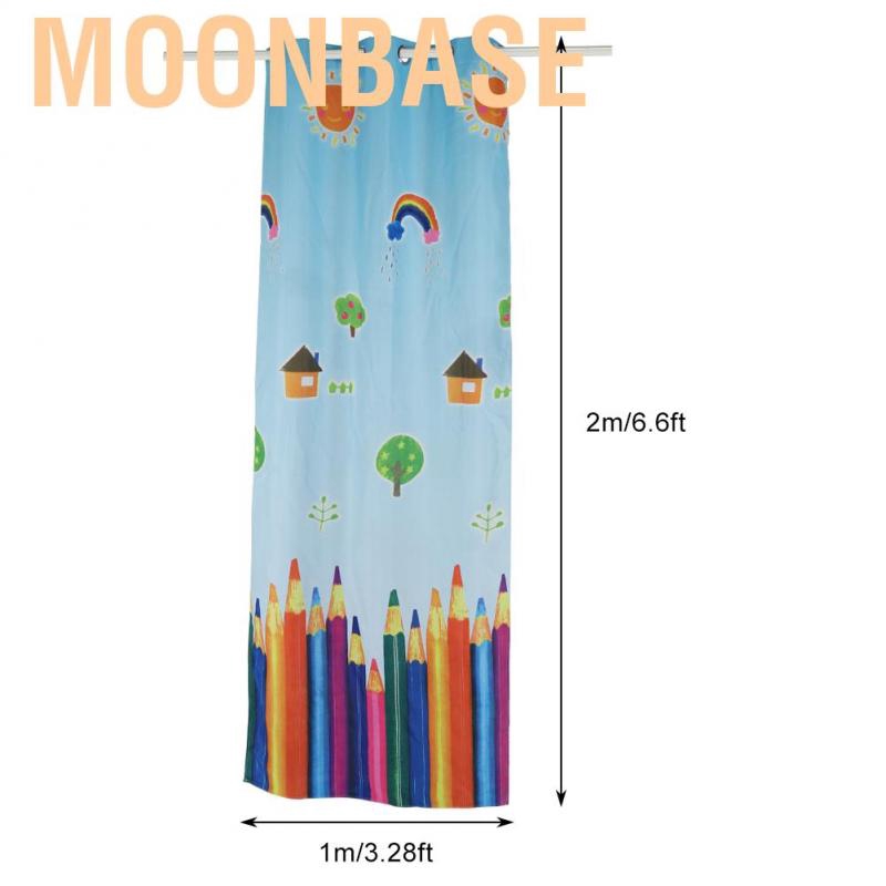 Moonbase curtains Window Curtain Cartoon Pencils Pattern Sheer Drape Child Kids Room Bedroom  blackout