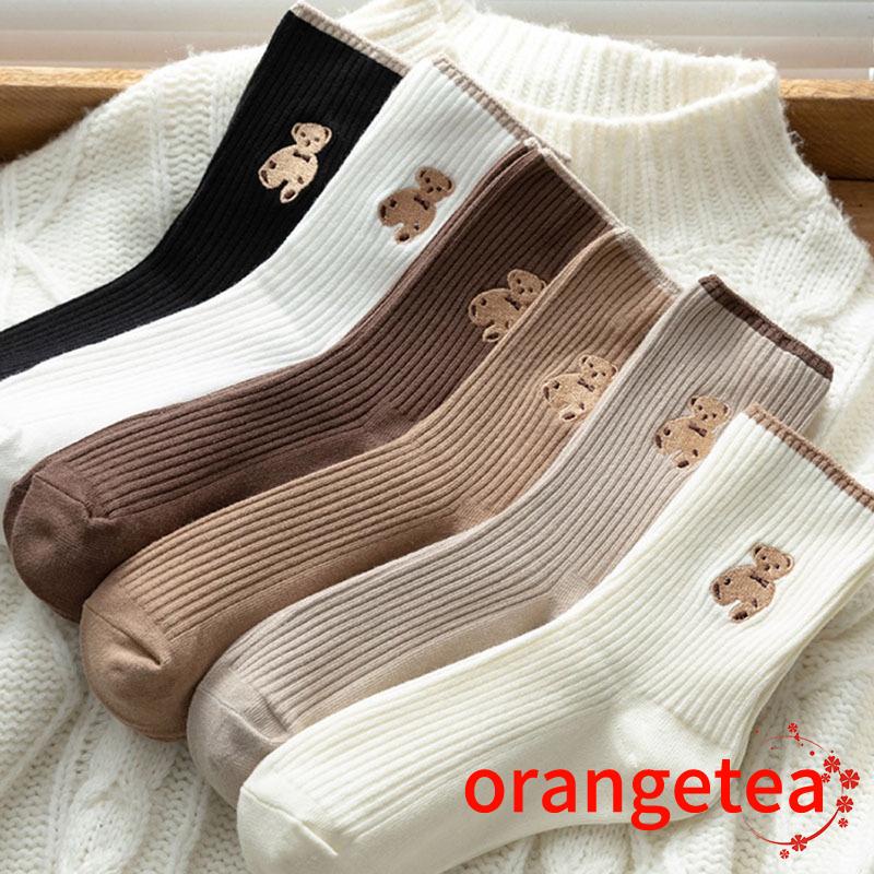 Vớ mắt cá chân vải cotton mềm hình gấu hoạt hình dễ thương 6 màu khác nhau cho nữ