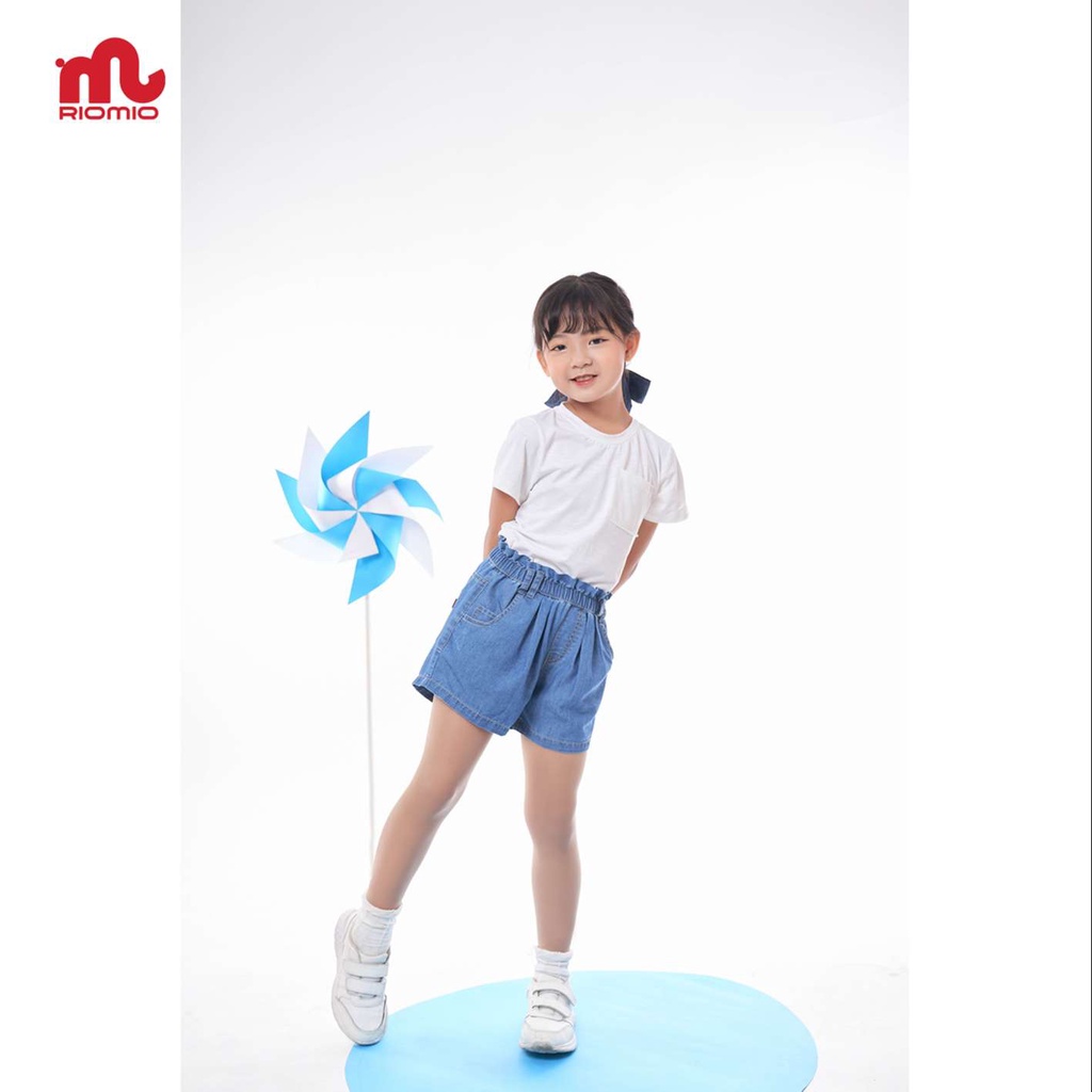 Quần jean short cho bé gái 3-11 tuổi (15-40kg) RIOMIO sooc bò 100% cotton sợi coolmax thoáng mát - RO210