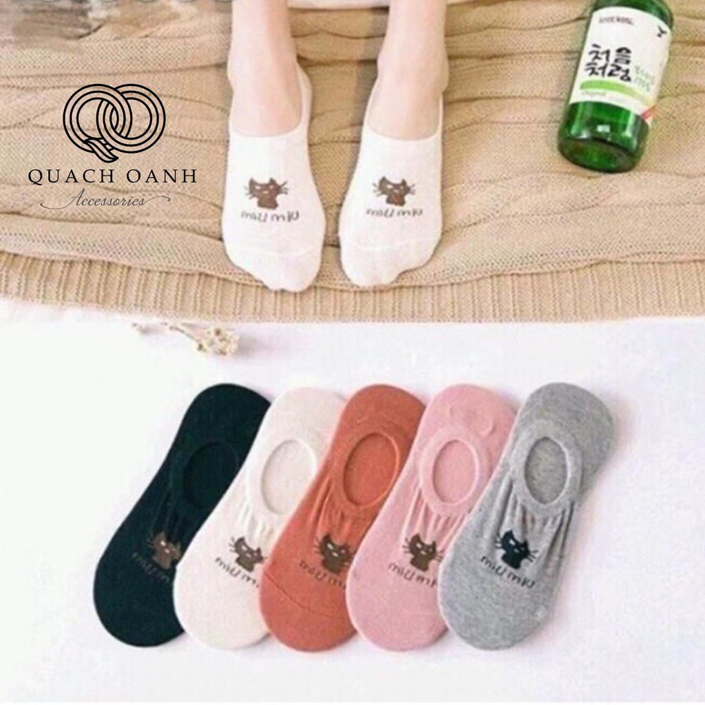 Set tất vớ hài nữ họa tiết mèo miumiu - THĐ20 (chọn màu ngẫu nhiên)