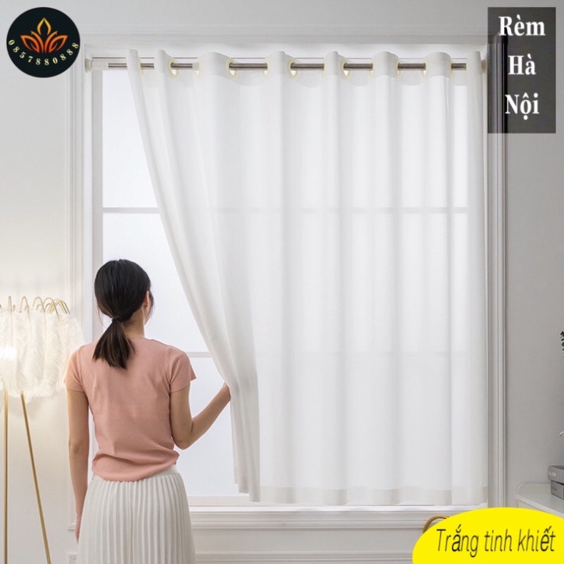 Rèm voan 💥 HÀNG LOẠI 1 💥 Rèm may sẵn, rèm voan trắng trơn sang trọng