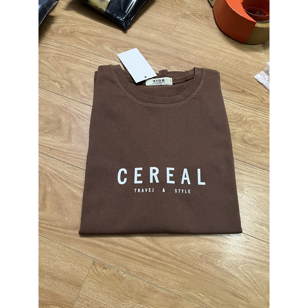 (Có video) Áo thun tay lỡ nam nữ MEANSTORE phông in hình cotton vải mát form rộng phong cách Ulzzang CEREAL