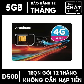 SIM 4G VinaPhone D500 trọn gói một năm không nạp tiền