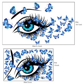 Decal dán kính / tường cao cấp - Mắt Bướm Xanh ( 60x58 )