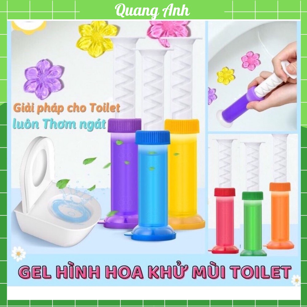 Gel thơm khử trùng bồn cầu, gel khử mùi bồn cầu dạng thạch hình bông hoa với 6 mùi thơm cho toilet