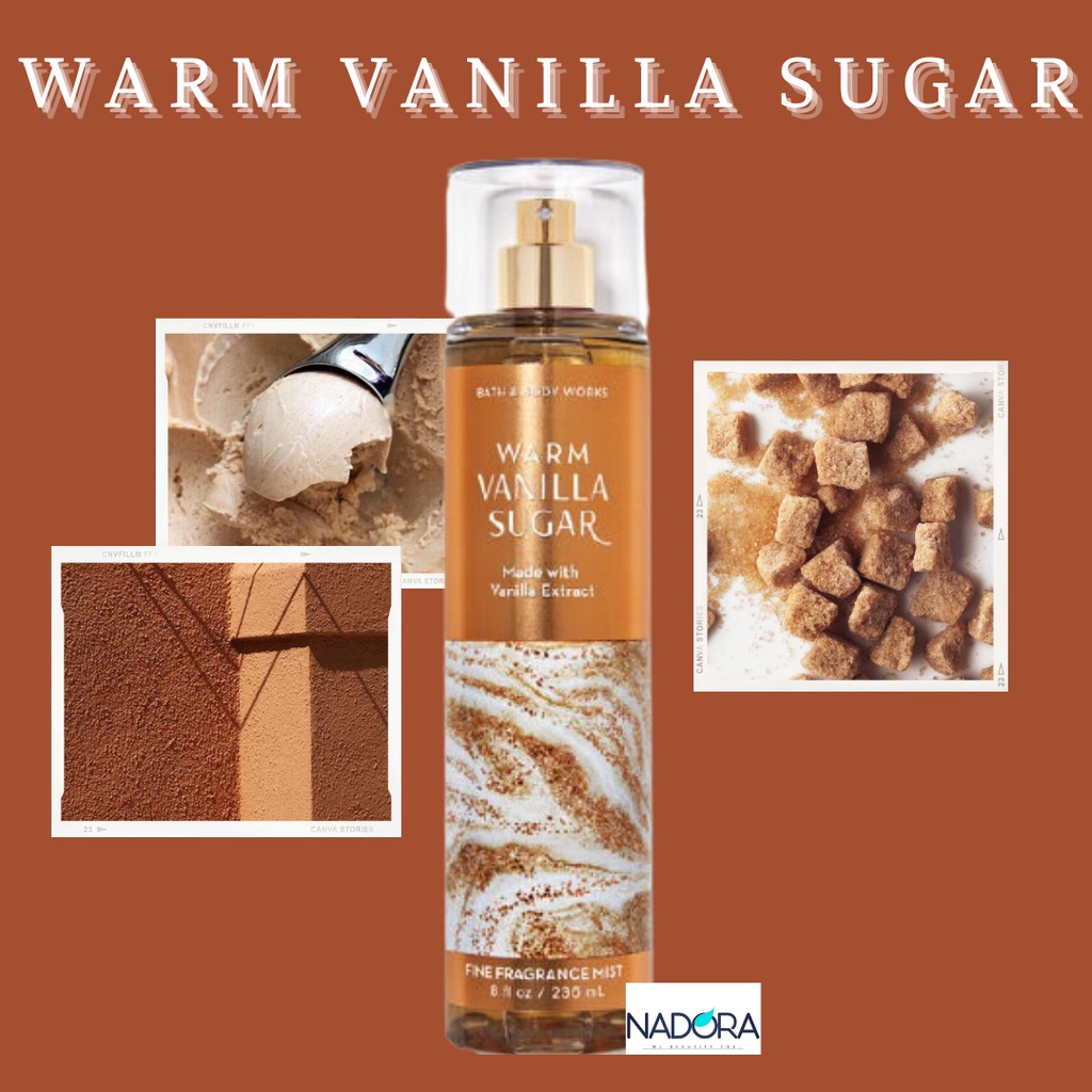 XỊT THƠM WARM VANILLA SUGAR - BATH AND BODY WORKS BODY MIST 236ML