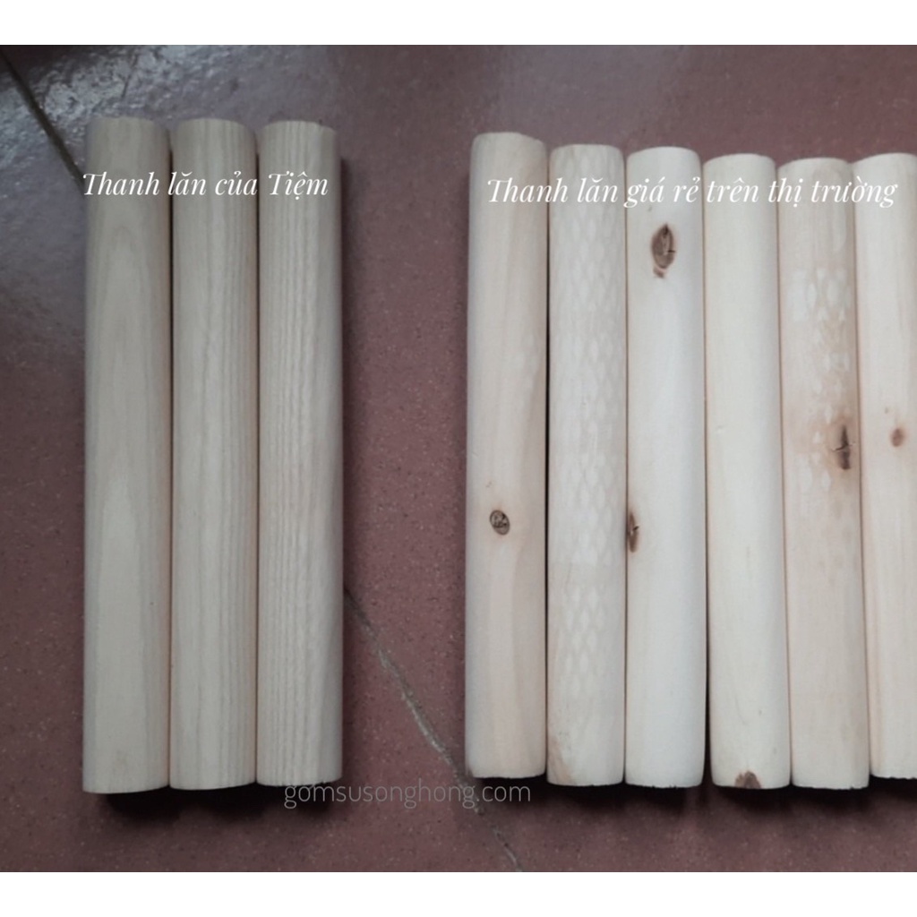 Thanh Lăn Đất Sét Bằng Gỗ Hàng Loại 1 | Cán Mỏng Làm Đất Sét Chuyên Nghiệp SHLG-06 Thanh Cán Đất Làm Gốm