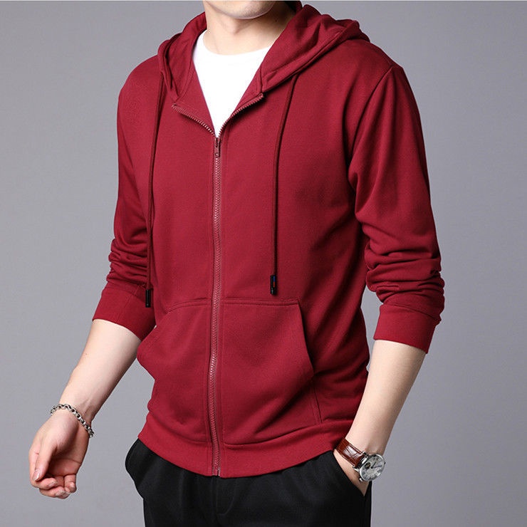 Áo khoác hoodie dáng rộng có khóa kéo thiết kế thời trang cho nam
