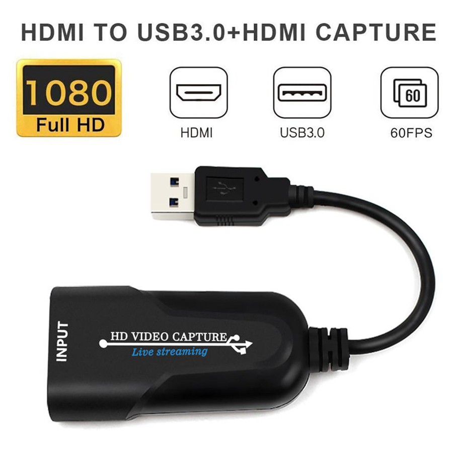 Mini HDMI Video Game Capture Card HDMI to USB 3.0 1080P Video Grabber Record Box for Recording Game HD Live Streaming