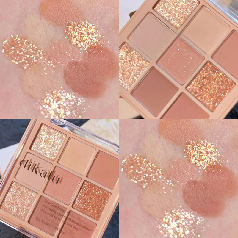 【Stock】Fairy Sister🌸 DIKALU® Hot Sale 9 Color Eyeshadow Palette Milk Tea Palette Pearly Matte Shiny Earth Color Student Eye Makeup