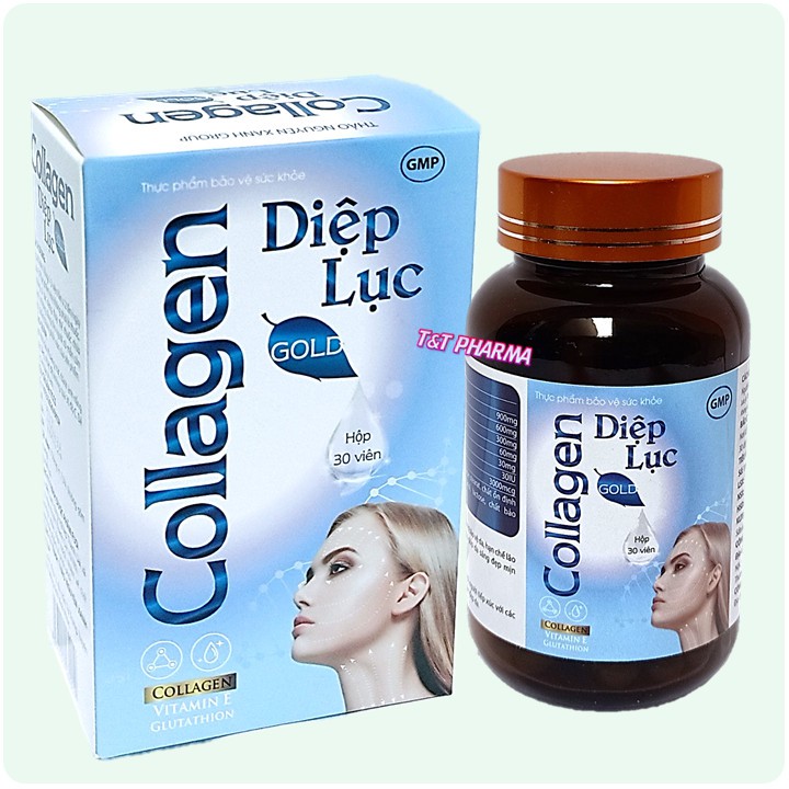 Viên Uống Đẹp Da Diệp Lục Collagen Gold- giúp giữ dáng đẹp da, tăng cường sức khỏe- Hộp 30 viên- Xanh đậm | BigBuy360 - bigbuy360.vn