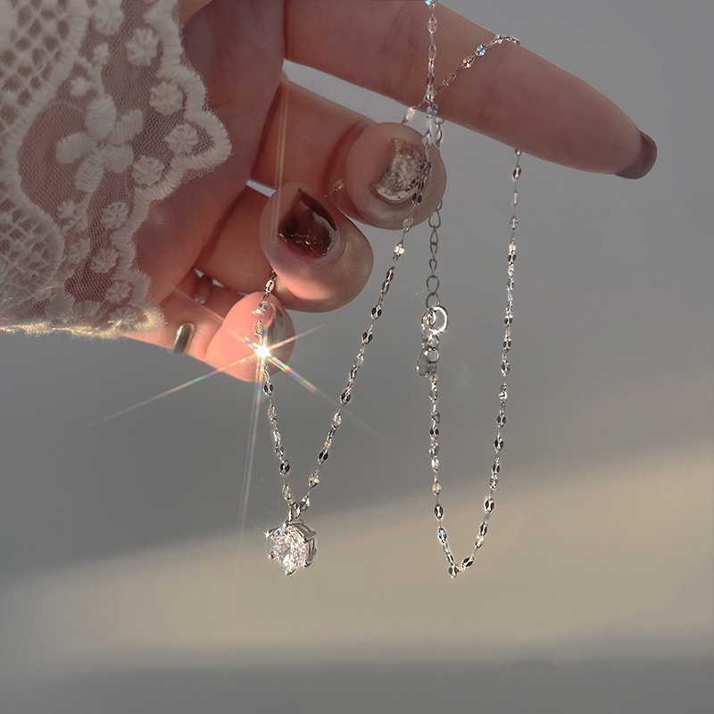 Dây Chuyền Hai Lớp Mặt Hình Bướm Đính Đá Phong Cách Hàn Quốc Đơn Giản Dành Cho Nữ