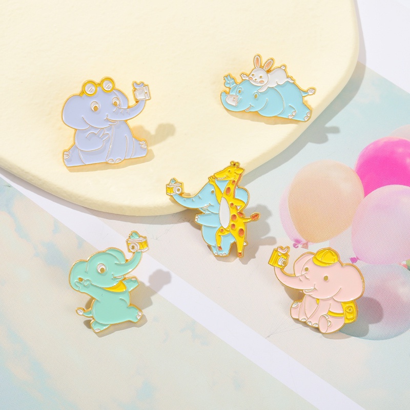 Bộ 5 Ghim Cài Áo Tráng Men Hình Vịt/Cún Bắc Cực/ Gấu Bắc Cực Dùng Làm Quà Tặng/ Balo