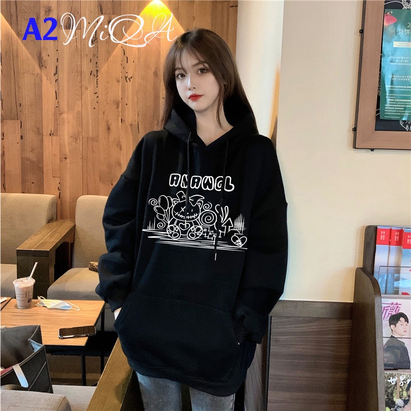 Áo Nỉ Bông Thời Trang UNISEX Hoạ Tiết Vẽ Đen Trắng Đơn Giản / HOODIE FREESIZE 💜 MiQa 💜 #28 | BigBuy360 - bigbuy360.vn