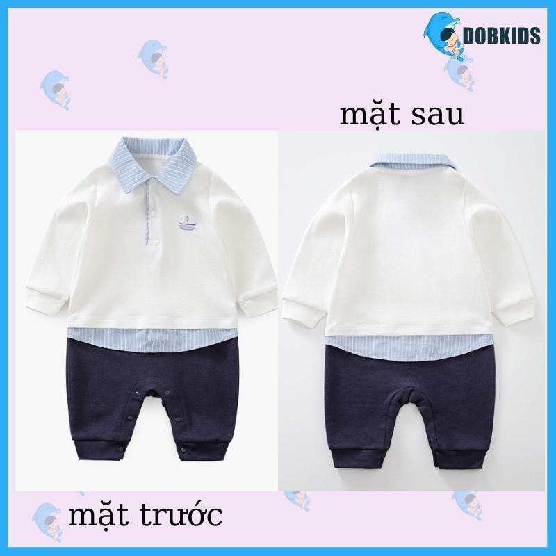 Bộ body liền thân tay dài, bodysuit công tử tay dài DOBKIDS  cho bé trai mặc diện tết, chụp ảnh, đi chơi cực xinh