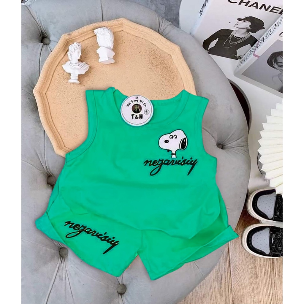 BỘ BA LỖ HÌNH CÚN CHỮ 4 MÀU CHO BÉ CHẤT COTTON MÁT