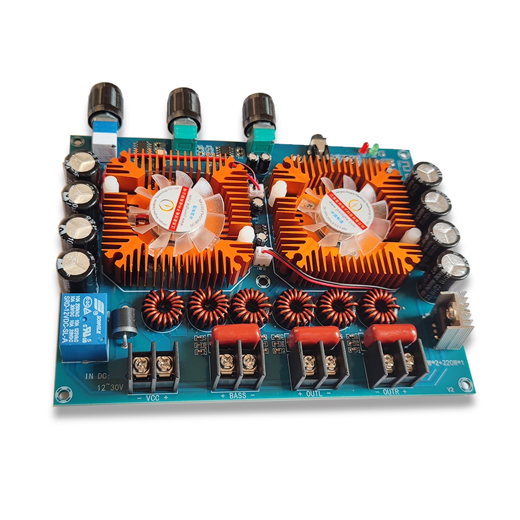 Bảng mạch khuếch đại âm thanh kỹ thuật số 2 TDA7498E 2.1 Bluetooth 5.0 160W*2+220W DC 32V