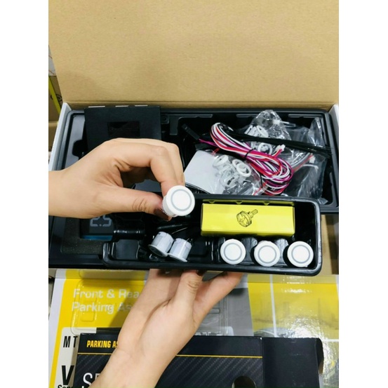 Mắt cảm biến cảnh báo va chạm trước/ sau cho xe ô tô, xe hơi V6/V8 Steelmate màu đen, màu trắng