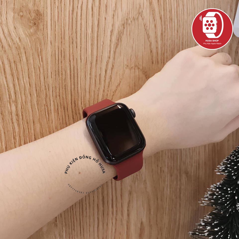 [ HOT - ĐỎ ĐÔ] DÂY CAO SU ĐỎ ĐÔ APPLE WATCH ,T500plus ,HW12..Đủ size 38mm 40mm 41mm 42mm 44mm 45mm