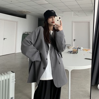 Áo Khoác Vest Form Rộng Phong Cách Retro Thanh Lịch Cho Nữ