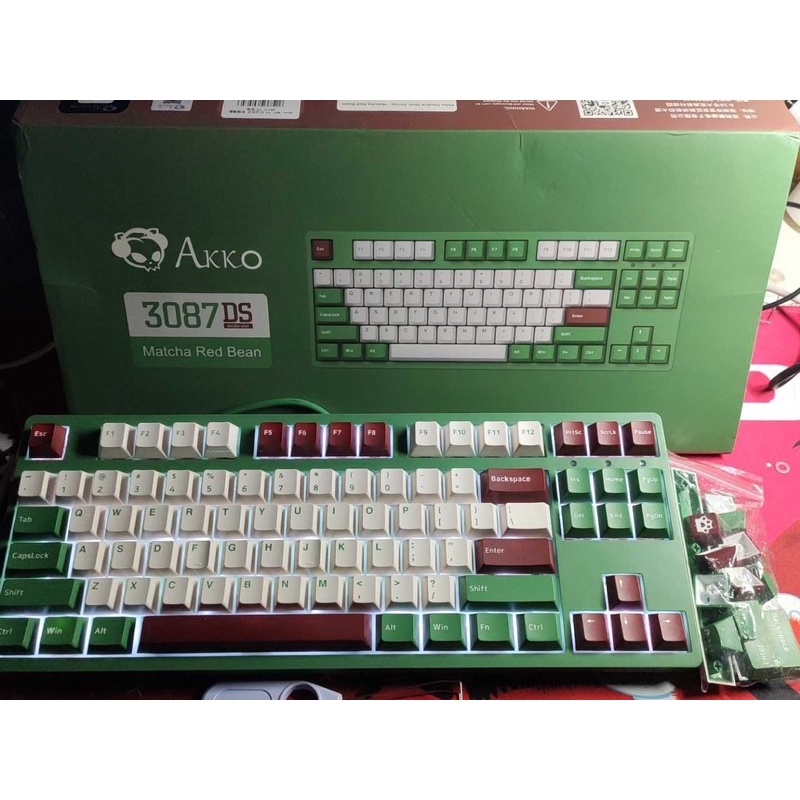 Bàn phím cơ AKKO 3087 v2 DS Matcha Red Bean  Led 234