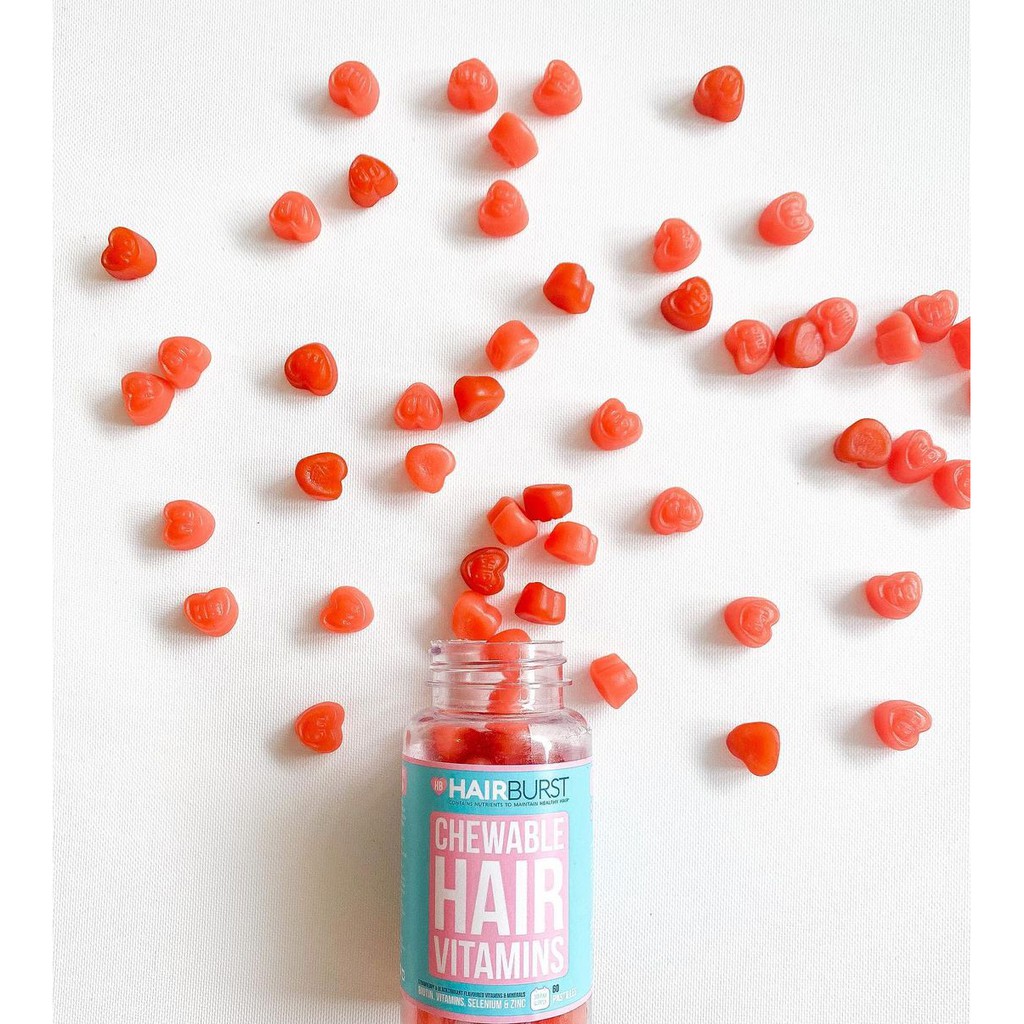 Kẹo dẻo vitamin chăm sóc, kích thích mọc tóc HAIRBURST chewable hair  vitamins 60 gram/1 lọ | Shopee Việt Nam