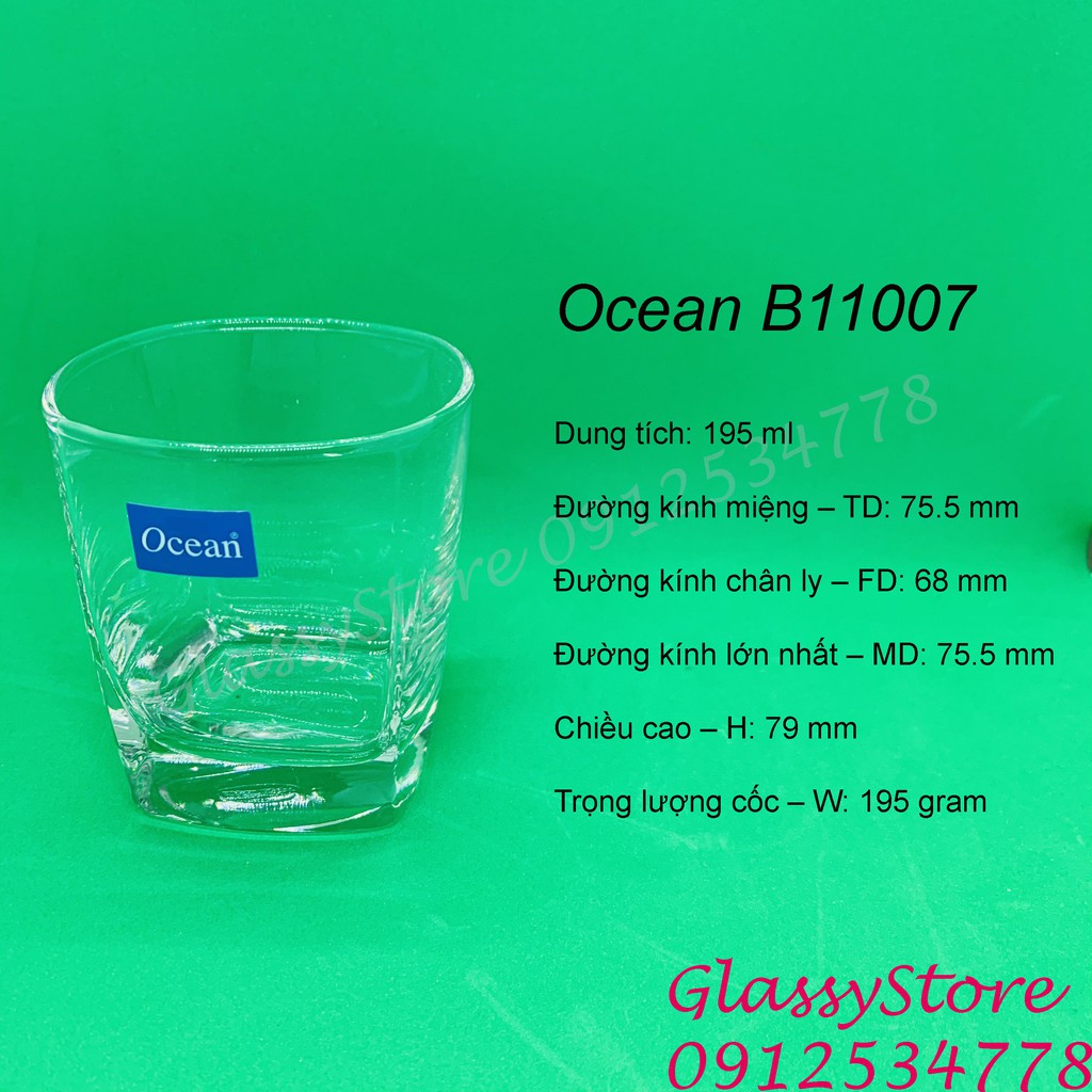 Ly (cốc) thủy tinh Ocean Plaza – B11007– 195ml / B11010 – 295ml (Hàng nhập khẩu Thái Lan chính hãng)