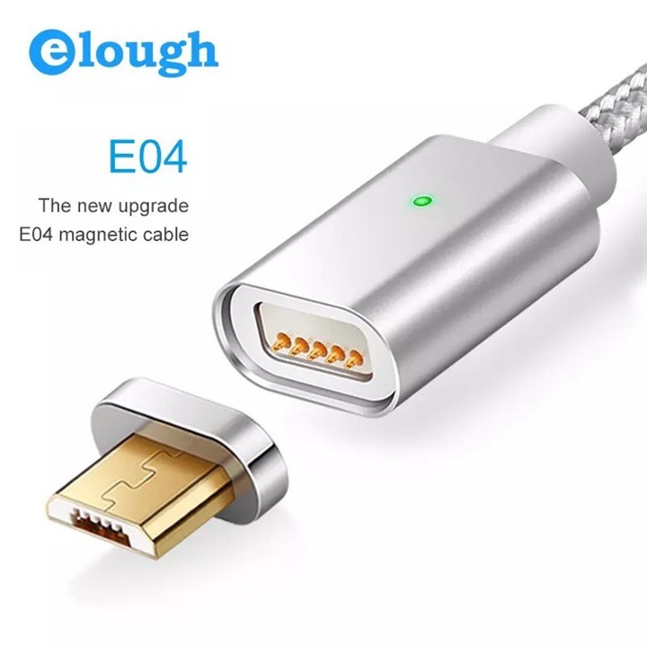 Sạc Hít Nam Châm 2.4A Elough E04 Chui MicroUSB Hàng Chính Hãng Phân Phối