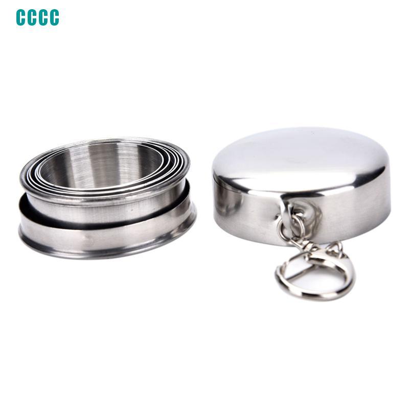 Cốc Mini Bằng Thép Không Gỉ Có Thể Gấp Gọn Tiện Dụng Mang Theo Du Lịch