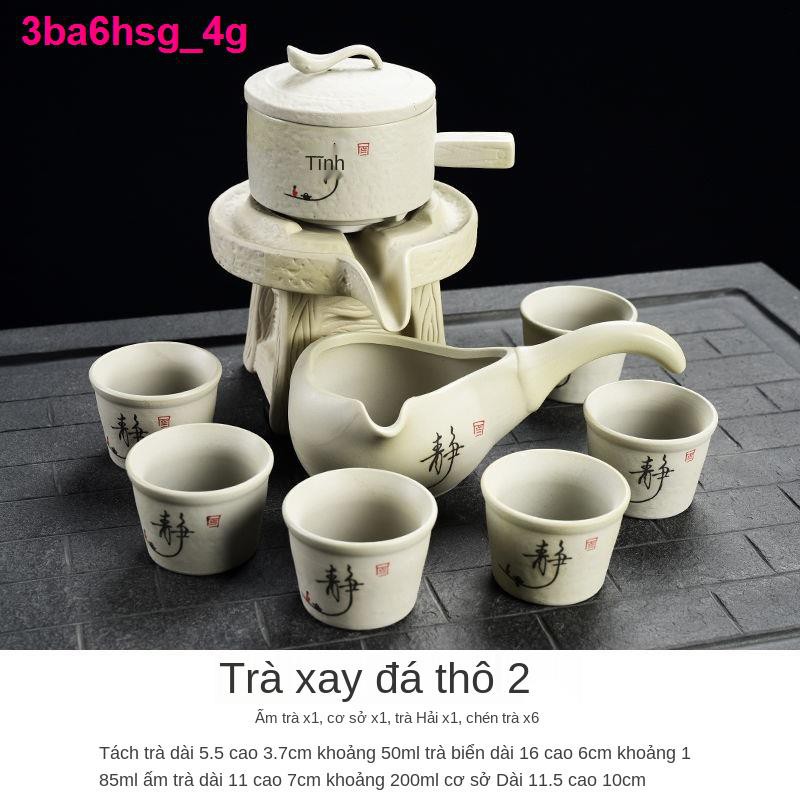 nhà cửa đời sốngWan Qingxing [1 cối xay đá, 1 biển và 6 cốc] Bộ ấm trà Kung Fu bán tự động lười, sáng tạo cốc tại