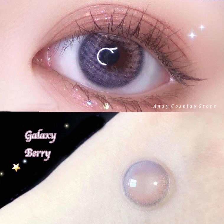 [CÓ SẴN] Kính áp tròng/ lens tím hồng Galaxy Berry