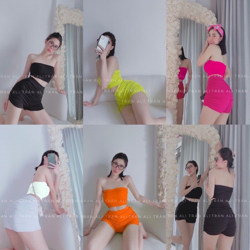 Sét áo ống và quần thun nhún chuẩn body