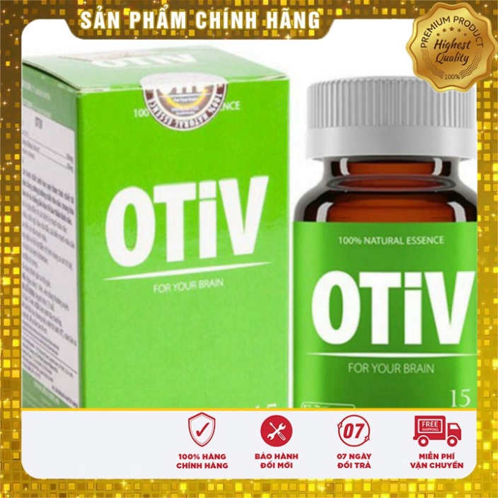 [Chính hãng] Otiv Thiếu Máu Não, Đau Nữa Đầu, Mất Ngủ - Hộp 30 viên Có tem tích điểm - Tuần hoàn não từ thảo dược