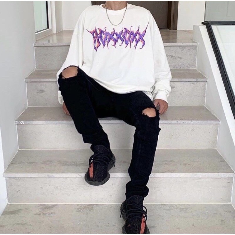 Áo Sweater Nỉ Chữ Tím Unisex | BigBuy360 - bigbuy360.vn