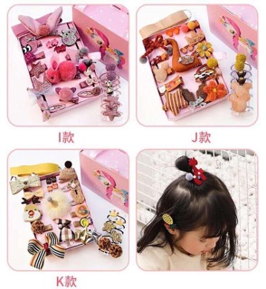 Combo 8 SET DÂY BUỘC TÓC 24 CHI TIẾT CHO BÉ