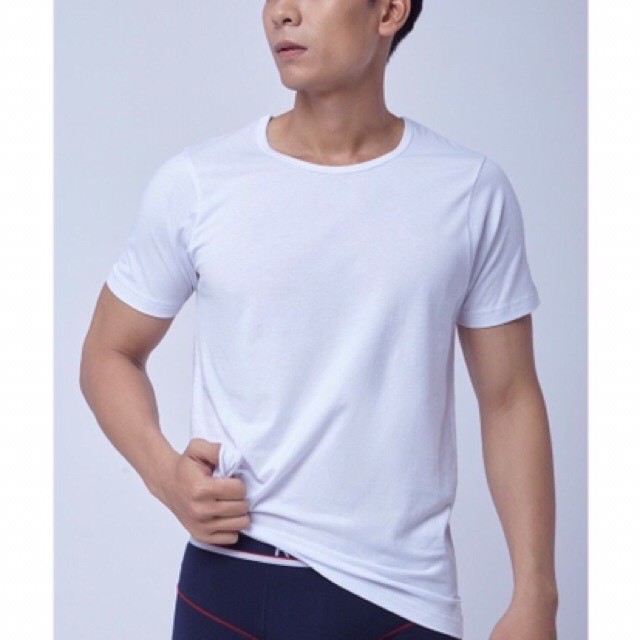 Áo thun nam ARISTINO màu trắng 100% cotton cổ tròn siêu mềm mát AC22 | BigBuy360 - bigbuy360.vn