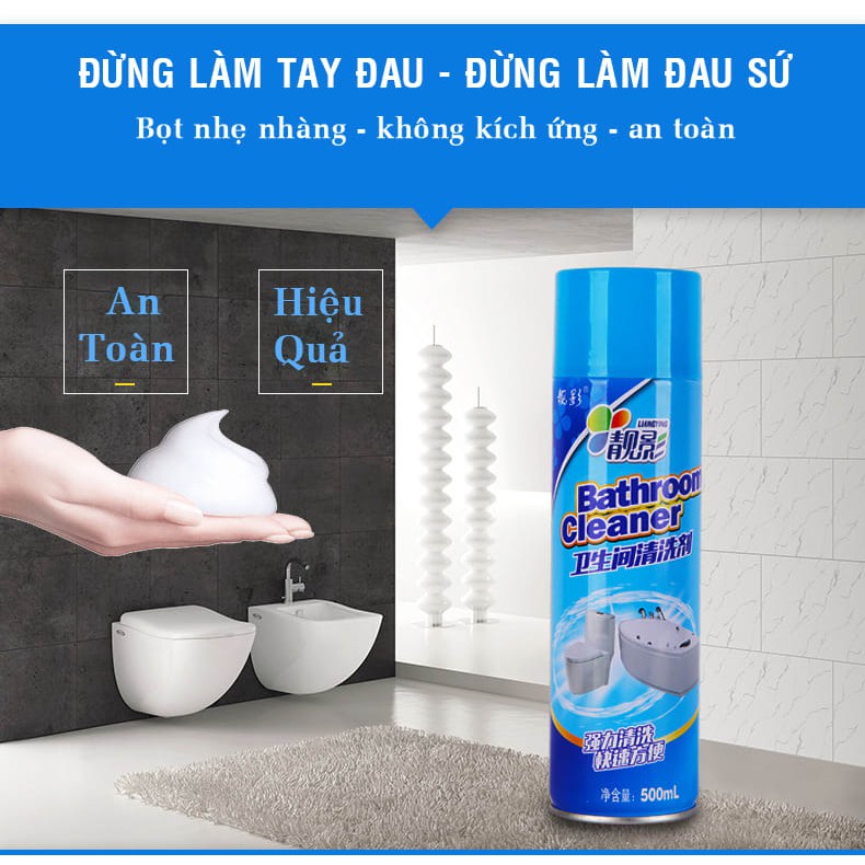 Dung dịch vệ sinh nhà tắm - Chai xịt bọt tuyết Bathroom Cleaner 500ml tẩy sạch các vết bẩn cứng đầu