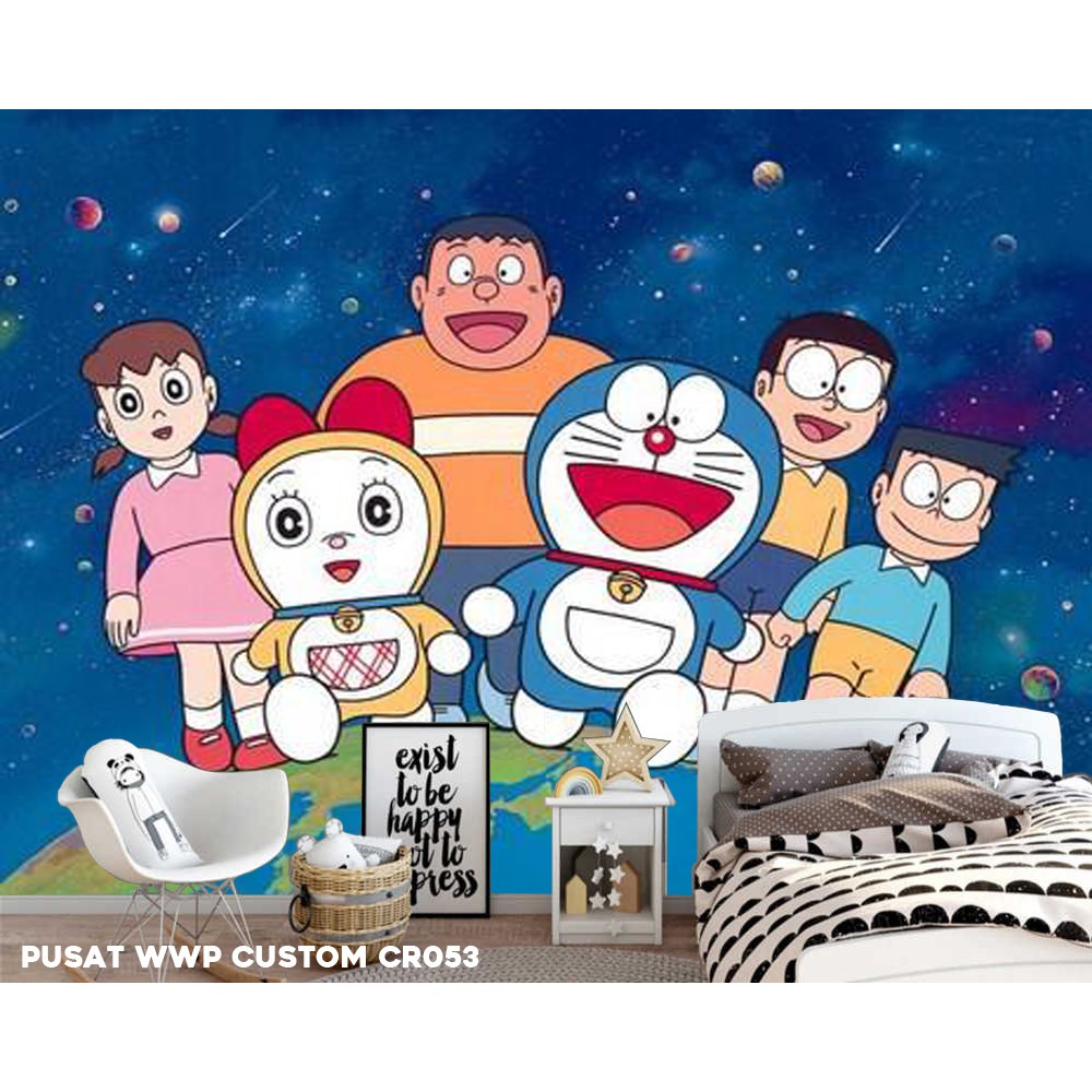 Giấy Dán Tường Hình Doraemon 3d Trang Trí Phòng