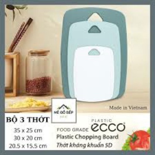 Combo 3 thớt nhựa kháng khuẩn 5D ecoco