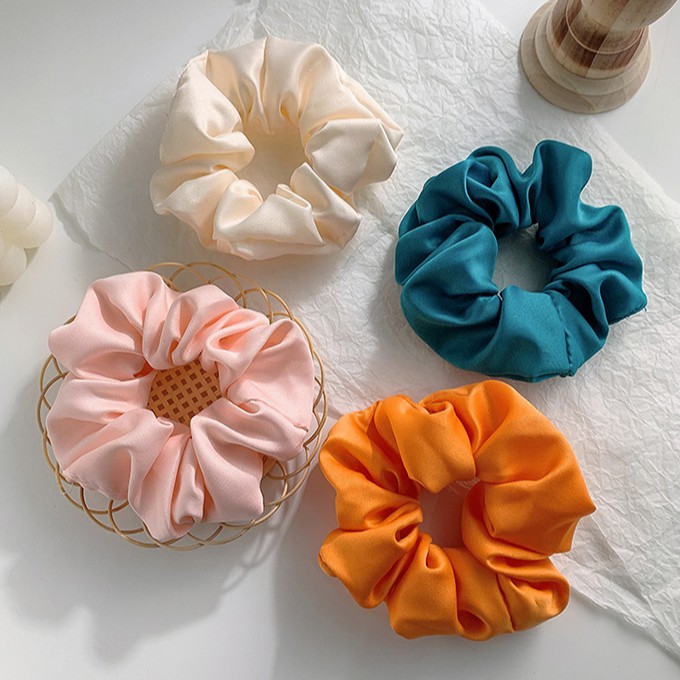 Dây Buộc Tóc Vải Satin Nhiều Màu Sắc Đầy Cá Tính