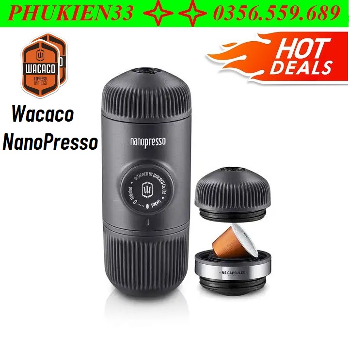 Máy pha cà phê cầm tay Wacaco NanoPresso cao cấp phù hợp cho đi phượt, dã ngoại, du lịch - Hàng chính hãng