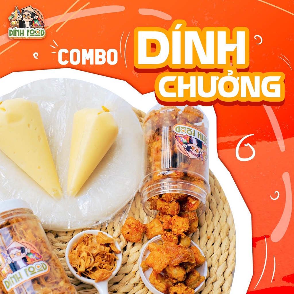 COMBO DÍNH CHƯỞNG : gồm 300G BÁNH TRÁNG PHƠI SƯƠNG+150G HÀNH PHI+2 HỦ BƠ 100G+150G TÓP MỠ MẮM TỎI