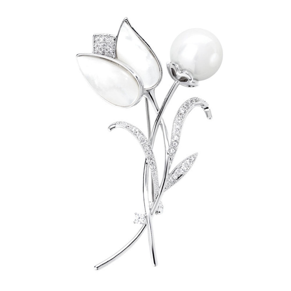 Trâm Cài Áo Hình Hoa Tulip Bằng Kim Loại Thời Trang Cho Nữ