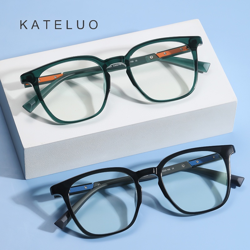 Kính mát KATELUO TJ853 gọng vuông chống ánh sáng xanh phong cách mới cho nam và nữ